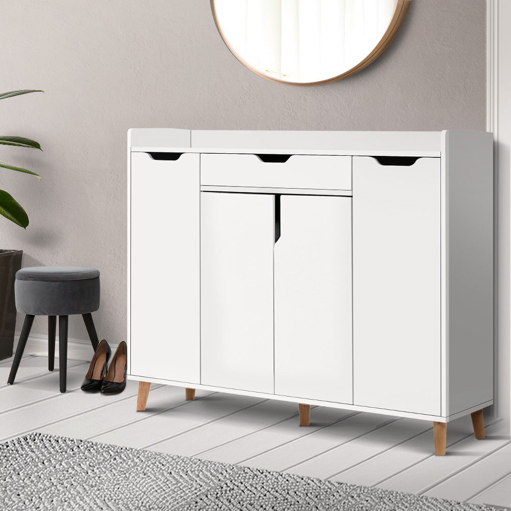Artiss Shoe Rack Cabinet 26 Pairs Adjustable White Cissy - Cosy Abode