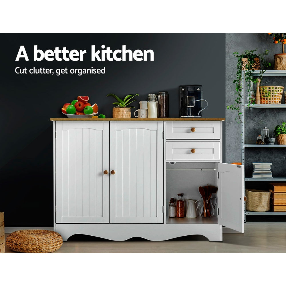 Artiss Buffet Sideboard 3 Doors - BERNE White - Cosy Abode