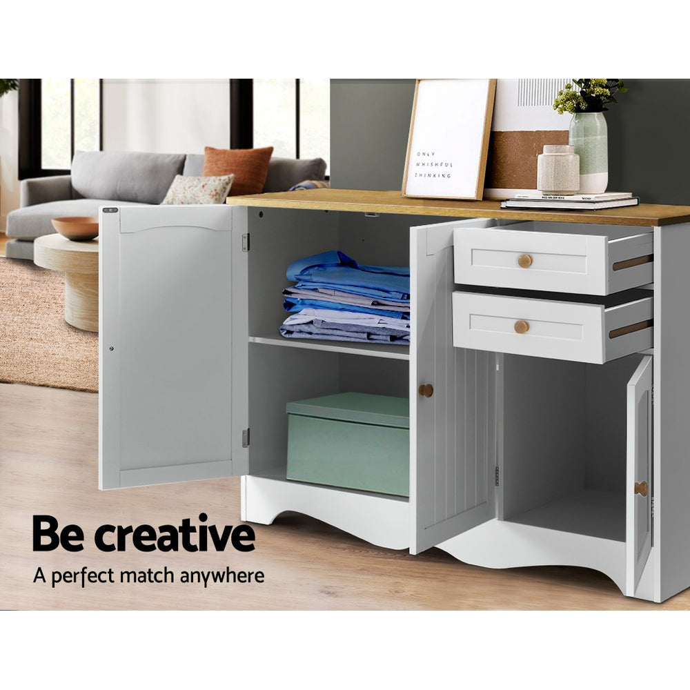 Artiss Buffet Sideboard 3 Doors - BERNE White - Cosy Abode