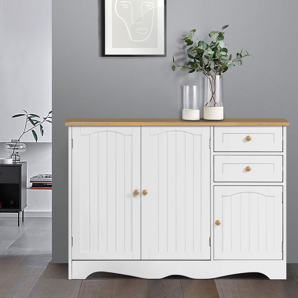 Artiss Buffet Sideboard 3 Doors - BERNE White - Cosy Abode