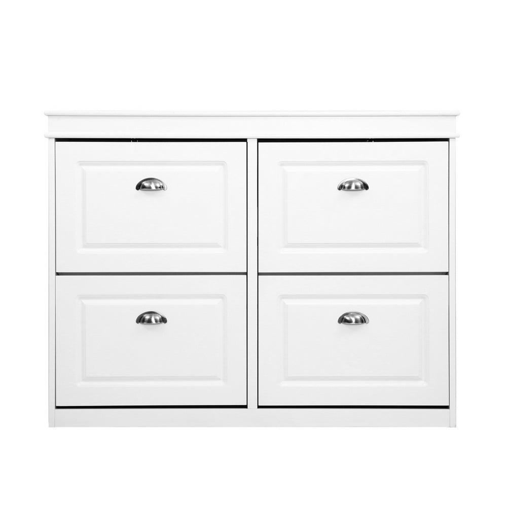 Artiss Shoe Rack Cabinet 24 Pairs 4-tier White Paul - Cosy Abode