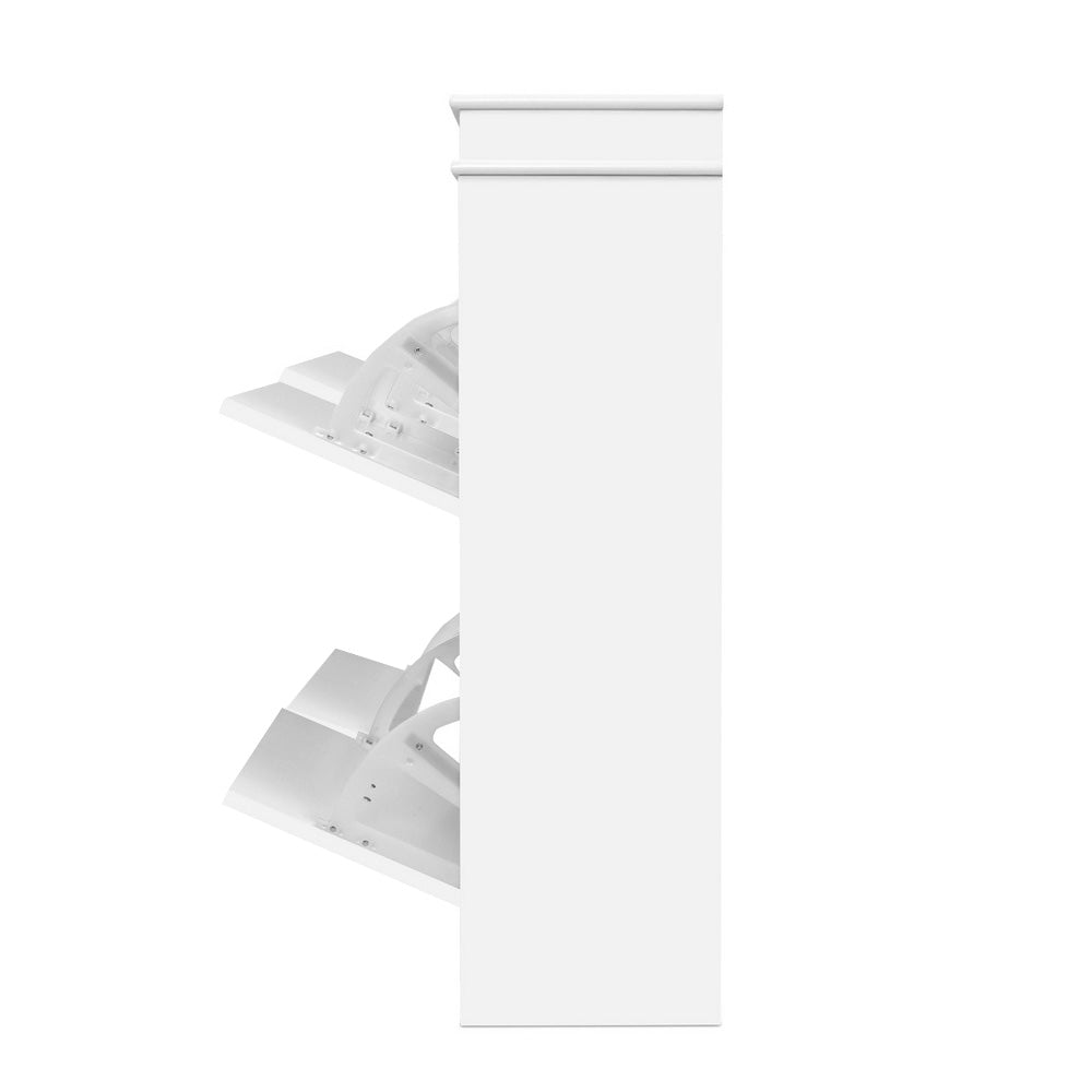 Artiss Shoe Rack Cabinet 24 Pairs 4-tier White Paul - Cosy Abode