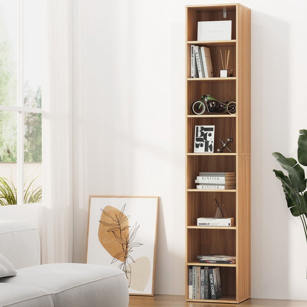 Artiss Bookshelf 8 Tiers MILO Pine - Cosy Abode