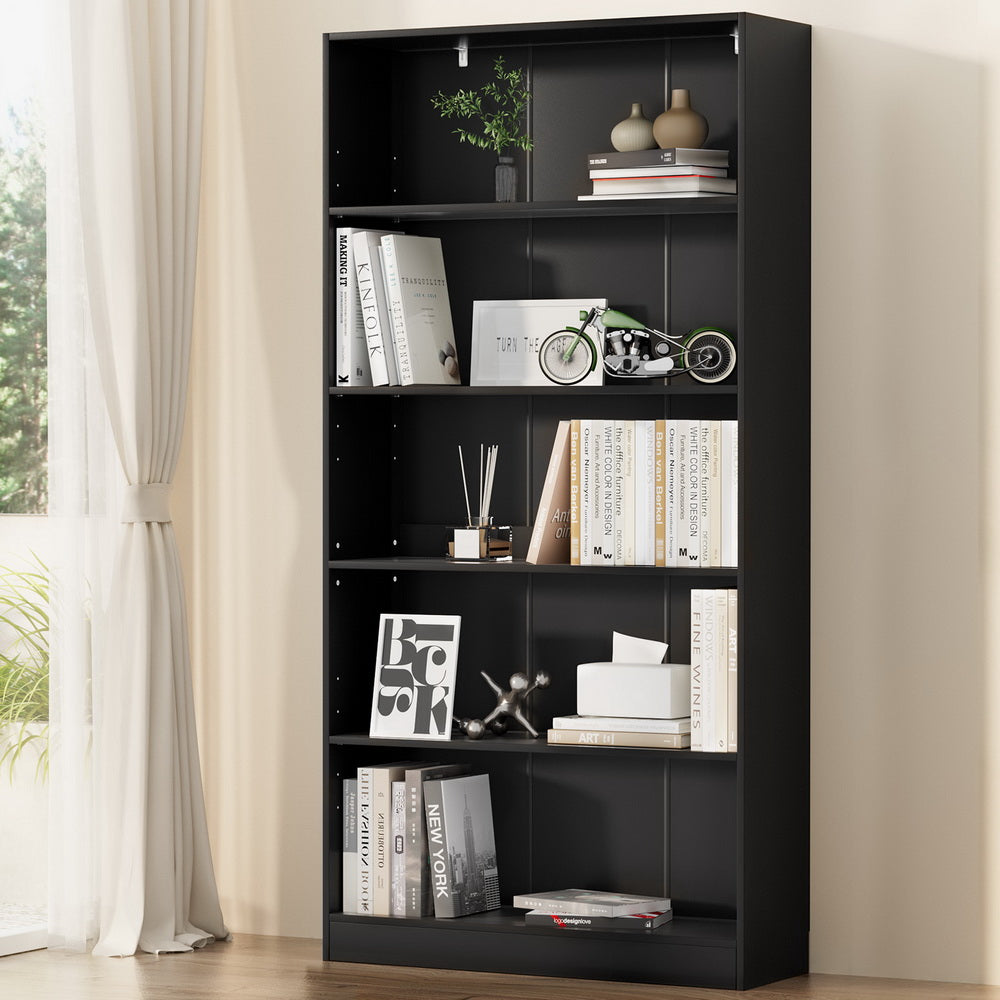 Artiss Bookshelf 5 Tiers ANTON - Black - Cosy Abode