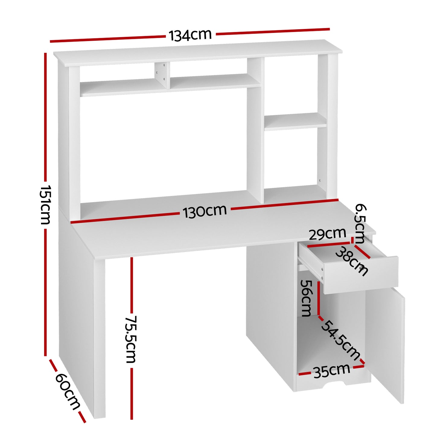 Artiss Computer Desk Office Study Desks Table Drawer Bookshelf Cabinet - Cosy Abode