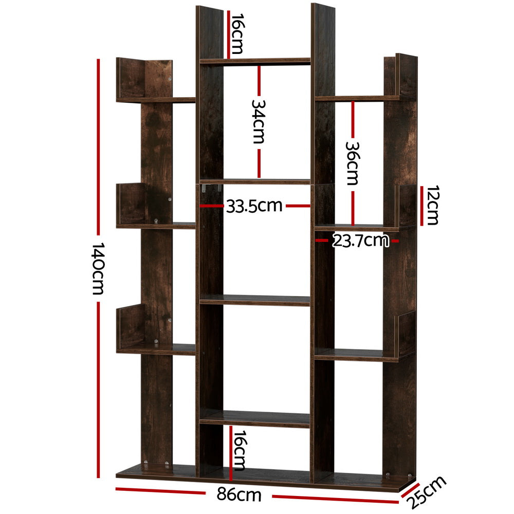 Artiss Tree-Shaped Bookshelf ROMI Walnut - Cosy Abode