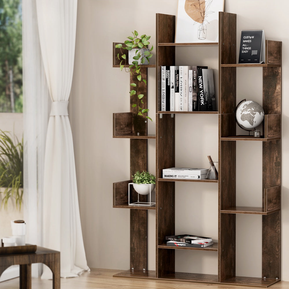 Artiss Tree-Shaped Bookshelf ROMI Walnut - Cosy Abode