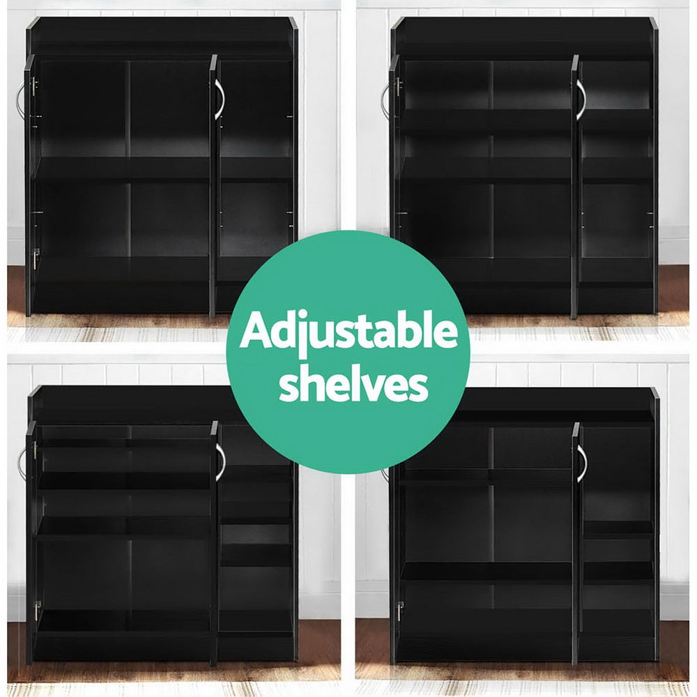 Artiss Shoe Rack Cabinet 21 Pairs Adjustable Shelves Black Clair - Cosy Abode