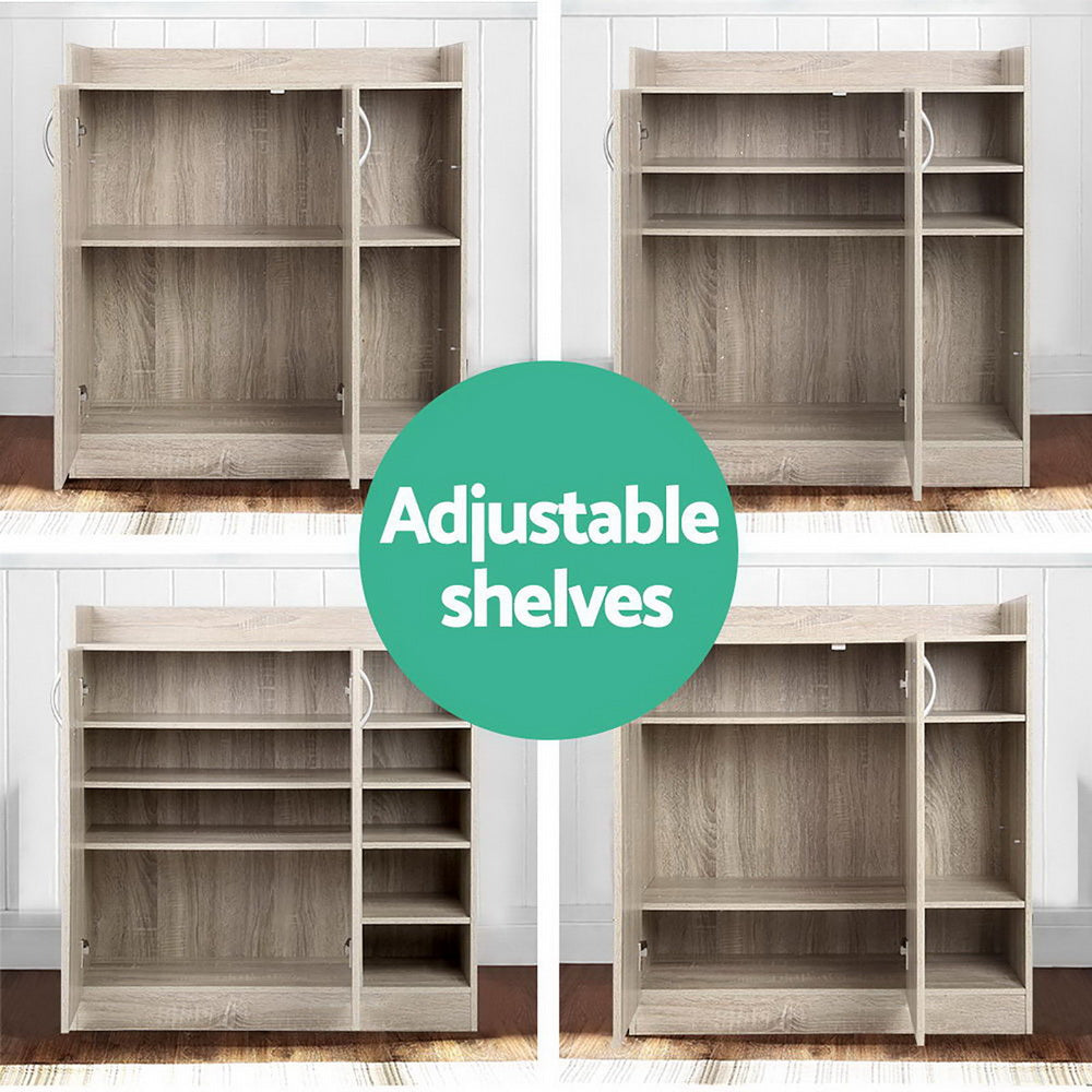 Artiss Shoe Rack Cabinet 21 Pairs Adjustable Shelves Pine Clair - Cosy Abode