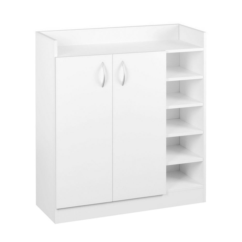 Artiss Shoe Rack Cabinet 21 Pairs Adjustable Shelves White Clair - Cosy Abode