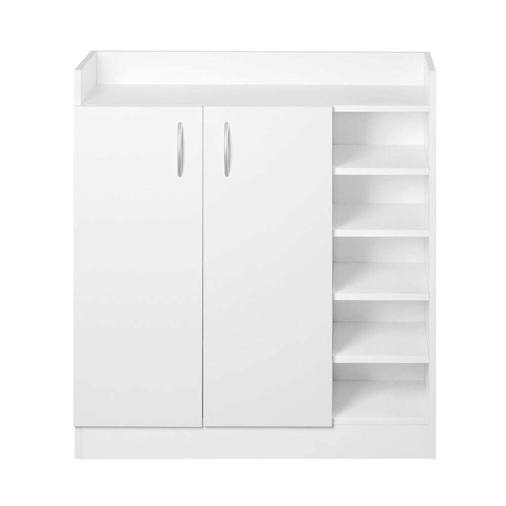 Artiss Shoe Rack Cabinet 21 Pairs Adjustable Shelves White Clair - Cosy Abode