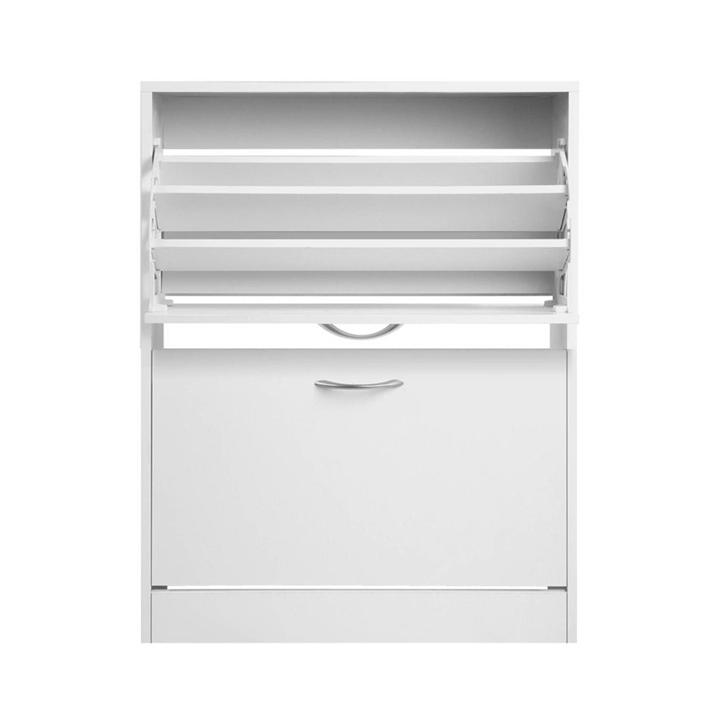 Artiss Shoe Rack Cabinet 24 Pairs Adjustable Shelves White Iris - Cosy Abode