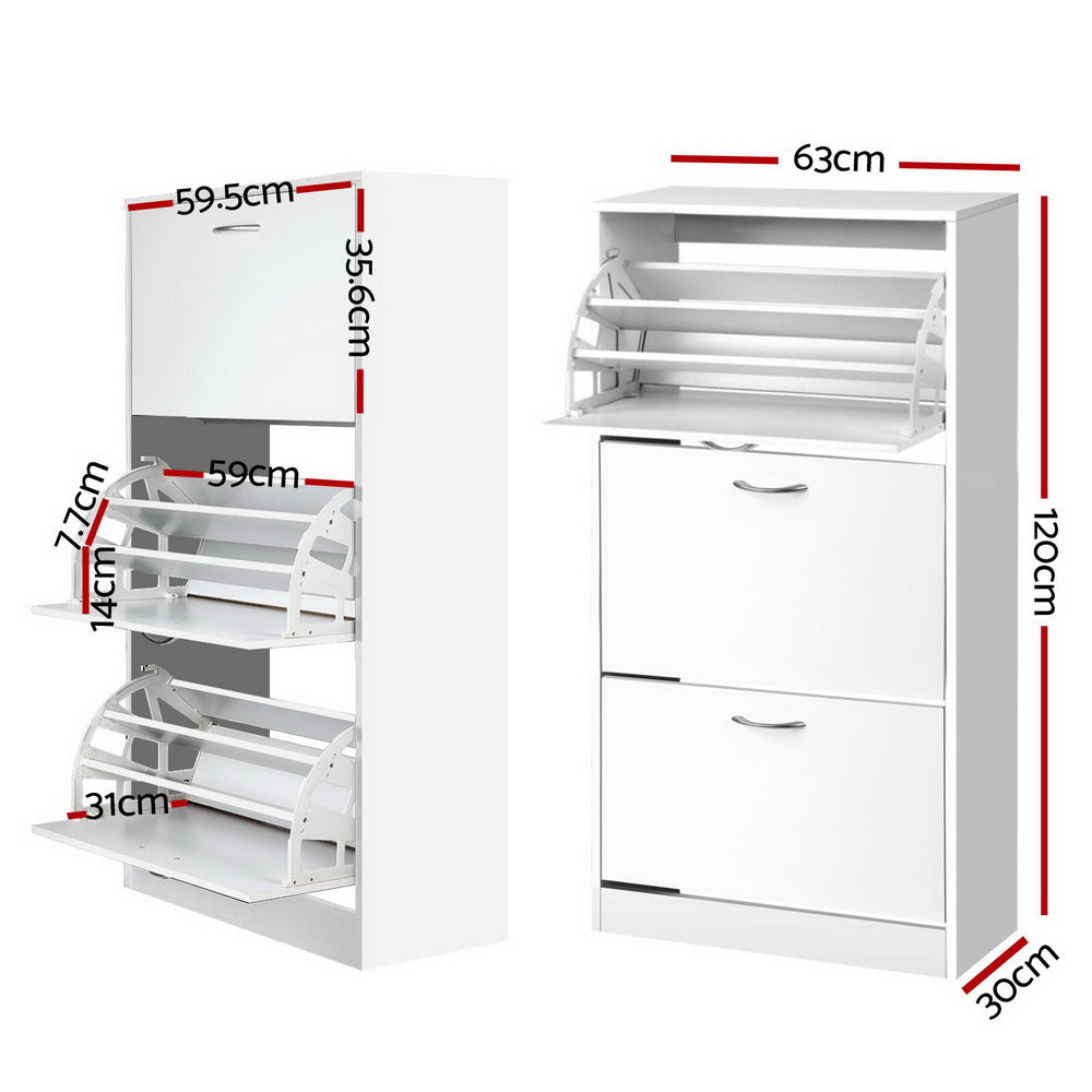 Artiss Shoe Rack Cabinet 36 Pairs Adjustable Shelves Ivy - Cosy Abode