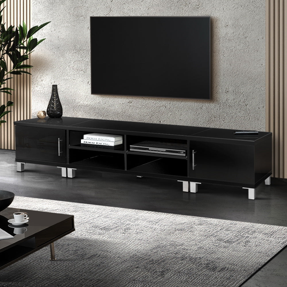 Artiss TV Cabinet Entertainment Unit 190cm Black Danson - Cosy Abode