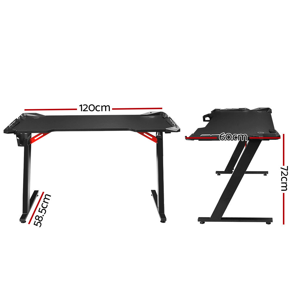 Artiss Gaming Desk Computer Desks LED Light 120CM - Cosy Abode