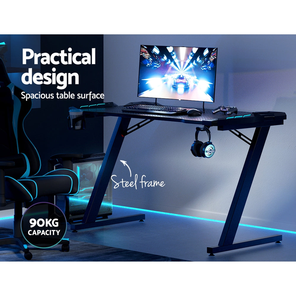 Artiss Gaming Desk Computer Desks LED Light 120CM - Cosy Abode