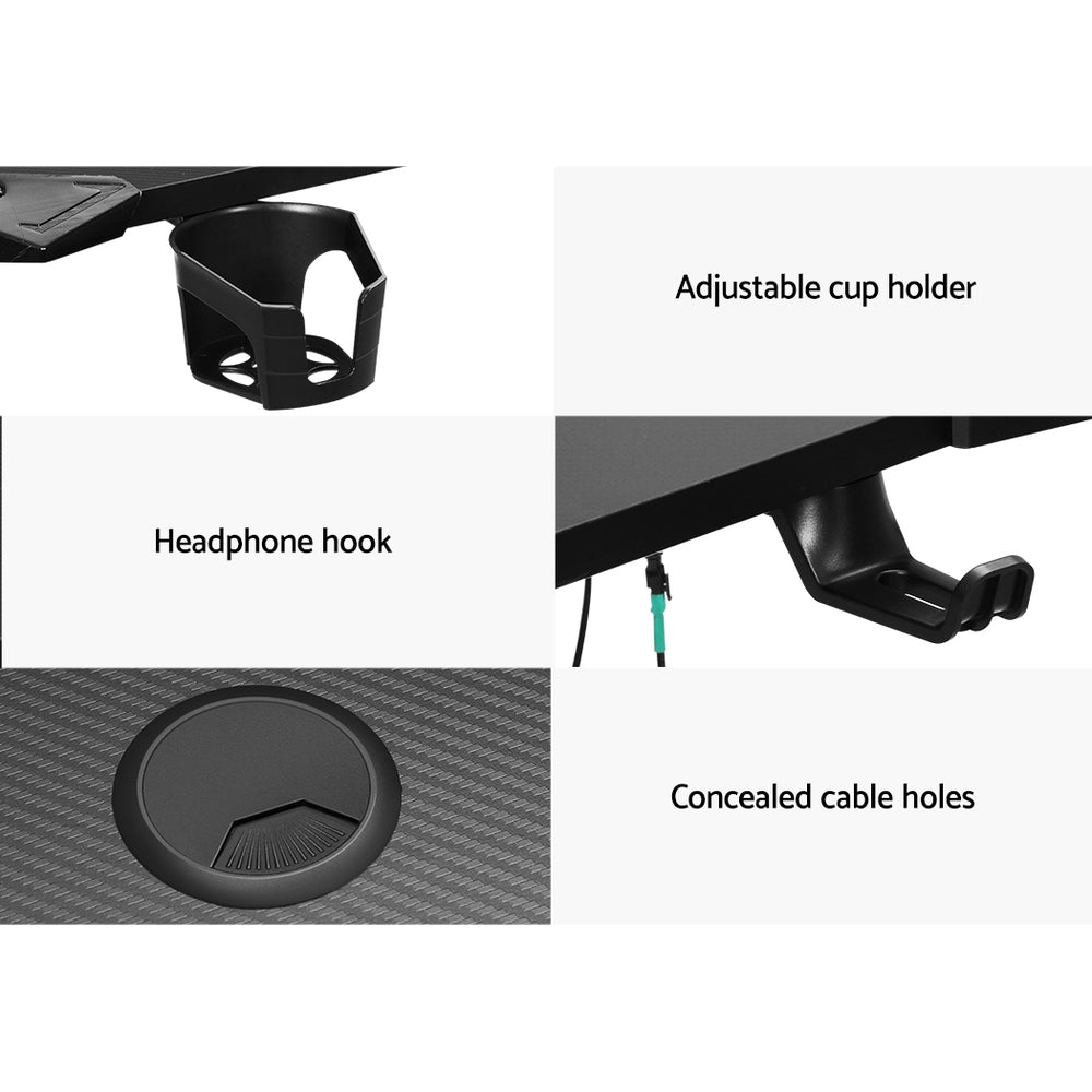 Artiss Gaming Desk Computer Desks LED Light 140CM - Cosy Abode