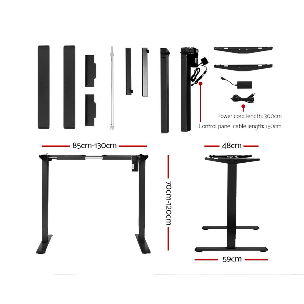 Artiss Standing Desk Frame Only Motorised Black - Cosy Abode