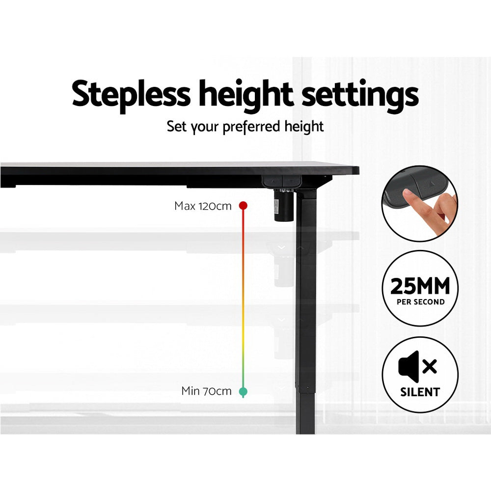 Artiss Standing Desk Frame Only Motorised Black - Cosy Abode