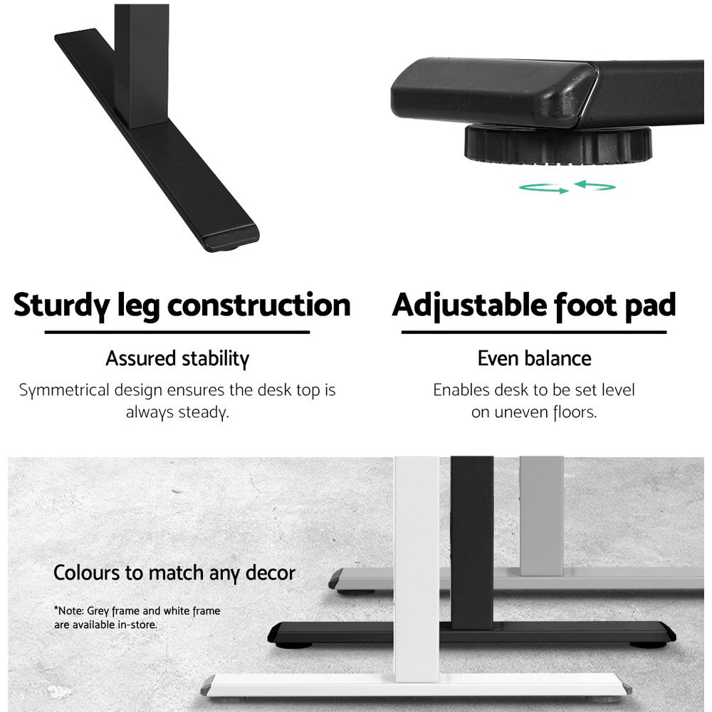 Artiss Standing Desk Frame Only Motorised Black - Cosy Abode