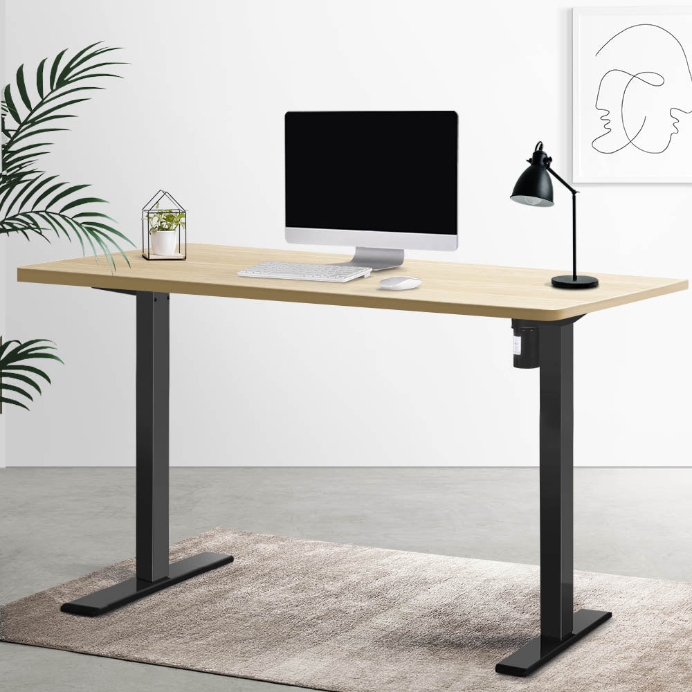 Artiss Standing Desk Motorised White Oak 140CM - Cosy Abode