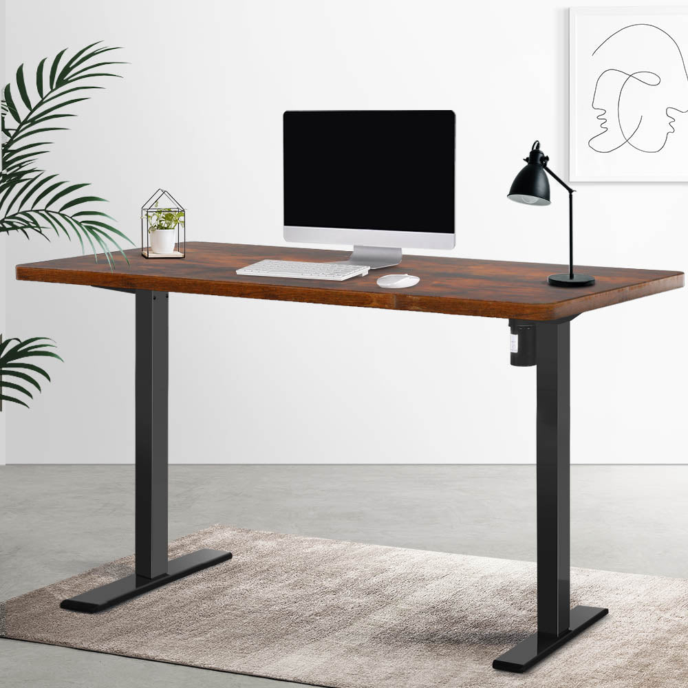 Artiss Standing Desk Motorised Rustic Brown 140CM - Cosy Abode
