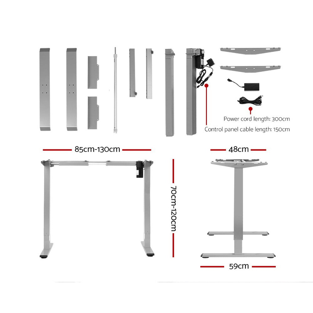 Artiss Standing Desk Frame Only Motorised Grey - Cosy Abode