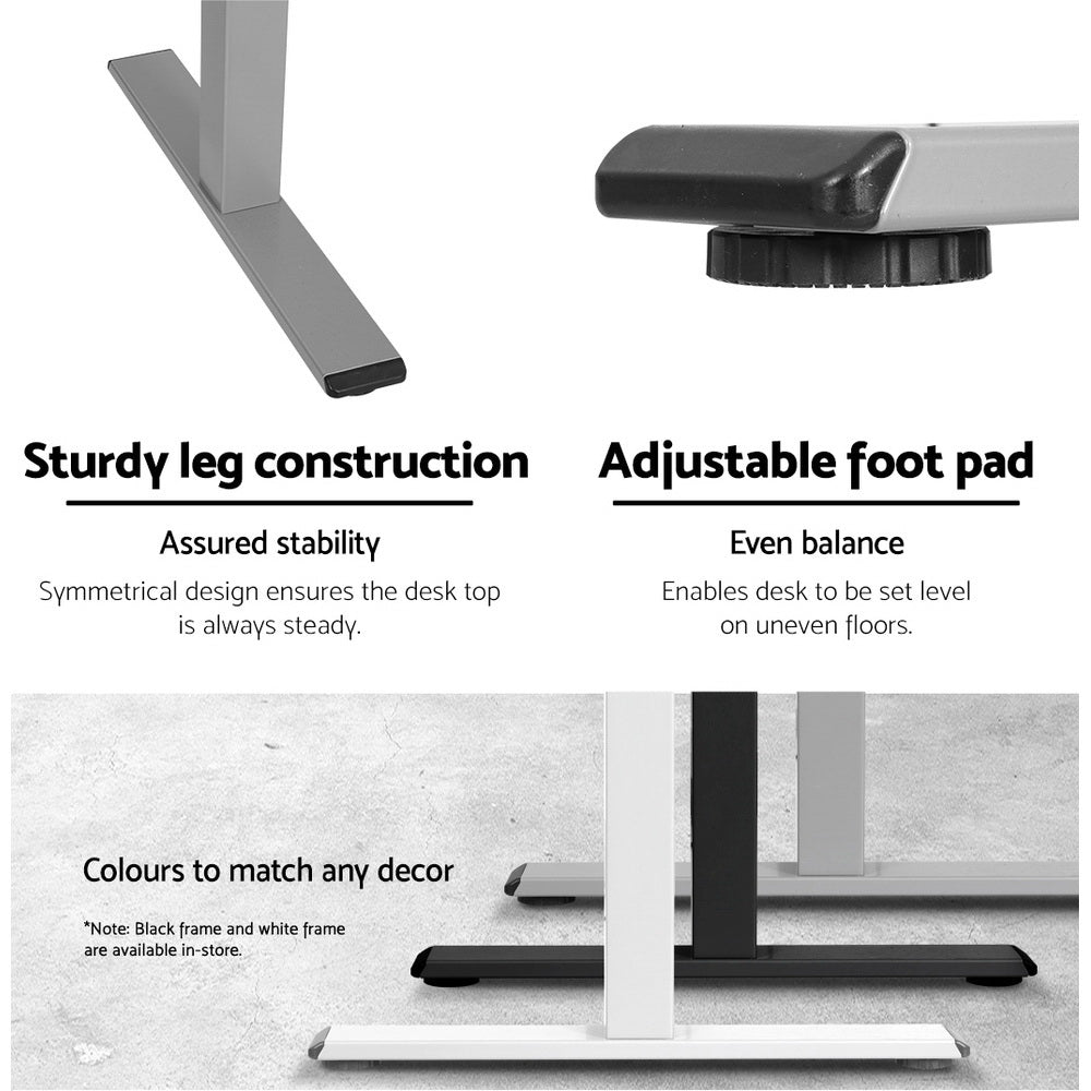 Artiss Standing Desk Frame Only Motorised Grey - Cosy Abode