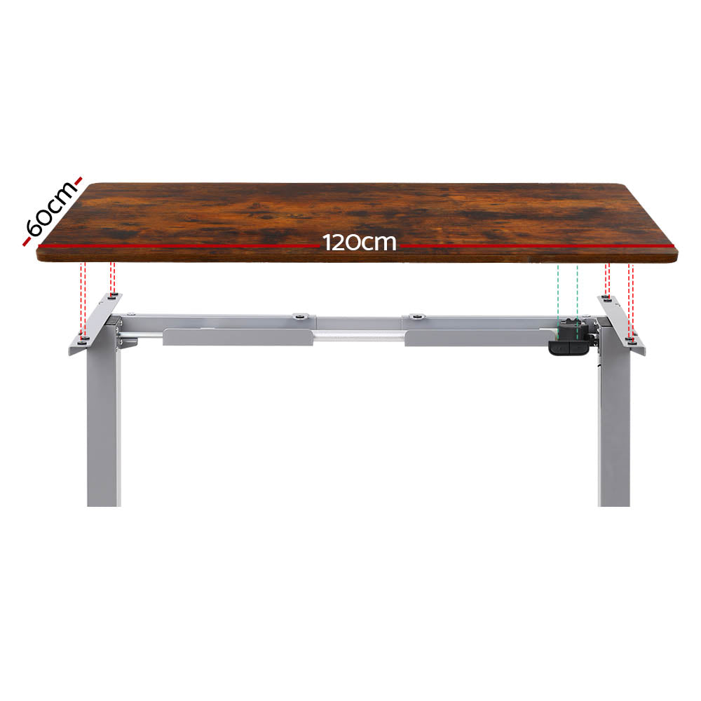 Artiss Standing Desk Motorised 120CM Rustic Brown - Cosy Abode