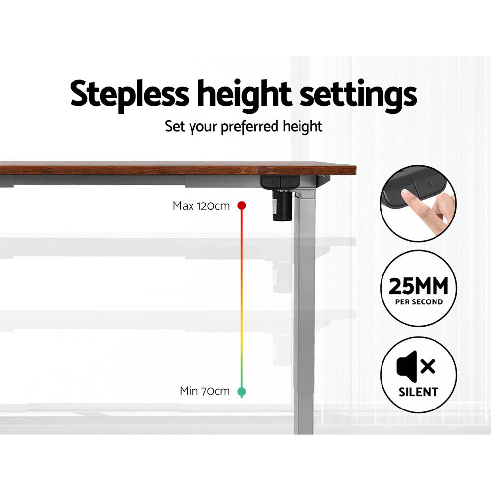 Artiss Standing Desk Motorised 120CM Rustic Brown - Cosy Abode