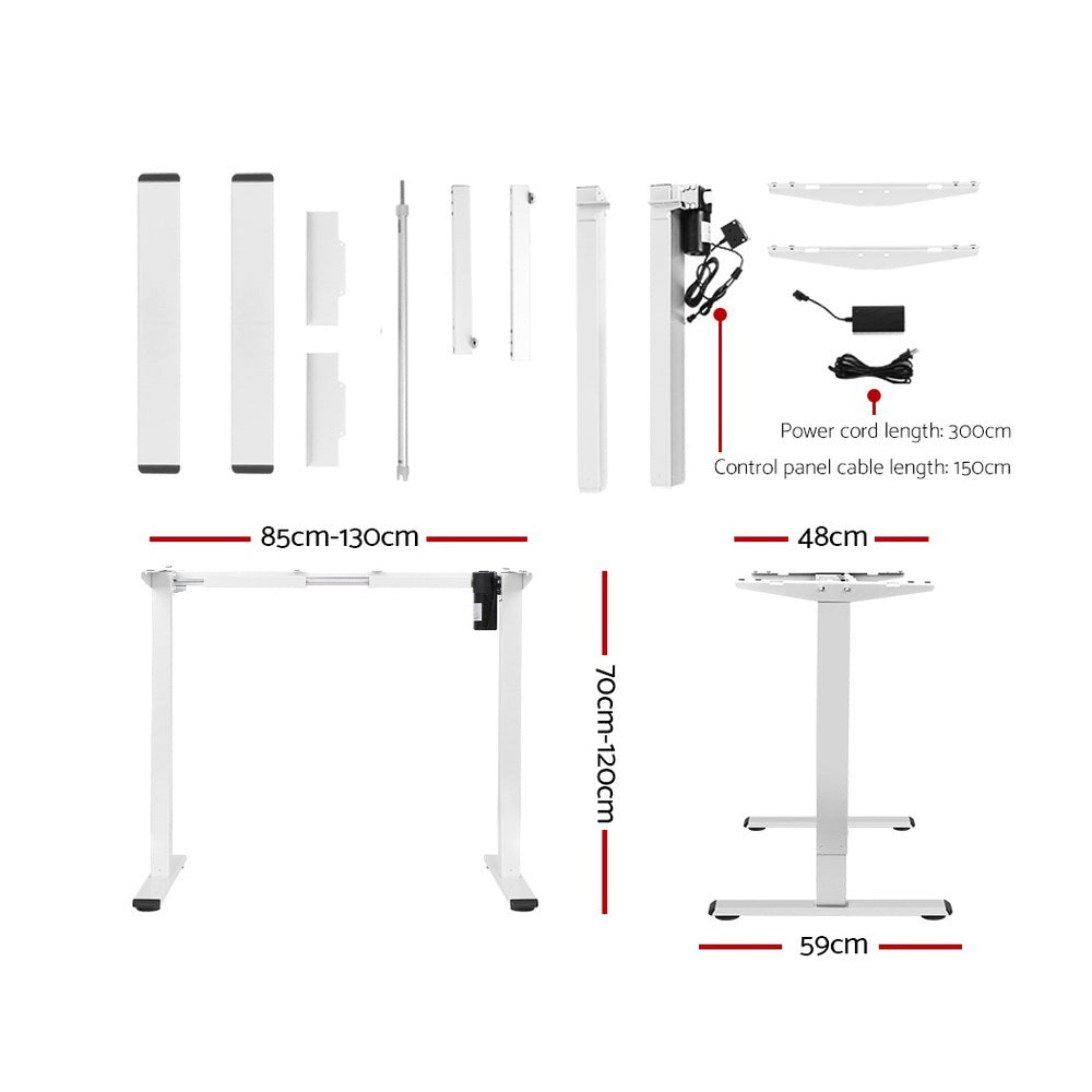 Artiss Standing Desk Frame Only Motorised White - Cosy Abode