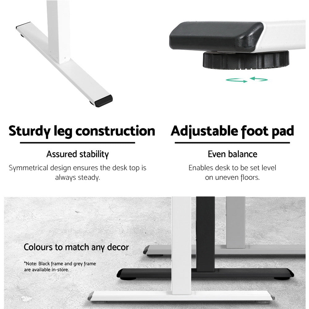 Artiss Standing Desk Frame Only Motorised White - Cosy Abode