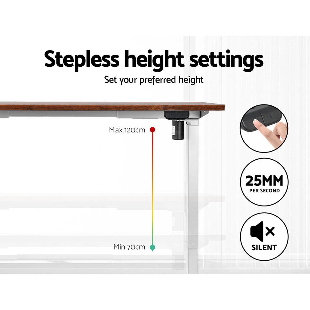 Artiss Standing Desk Motorised Sit Stand Desks Rustic Brown 120CM - Cosy Abode