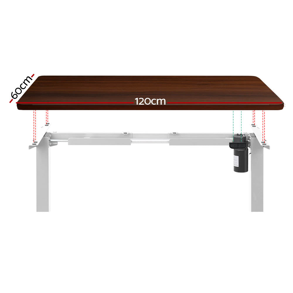 Artiss Standing Desk Motorised Sit Stand Desks Walnut 120CM - Cosy Abode