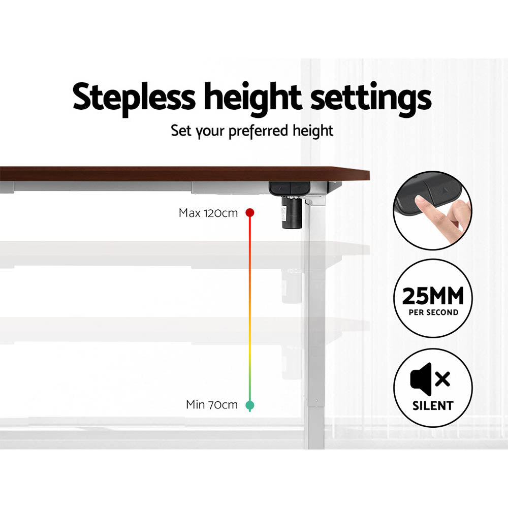 Artiss Standing Desk Motorised Sit Stand Desks Walnut 120CM - Cosy Abode