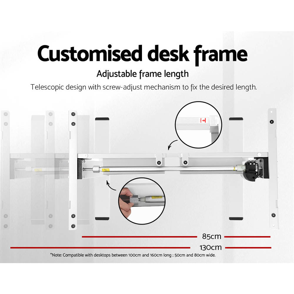 Artiss Standing Desk Motorised Sit Stand Desks White 140CM - Cosy Abode