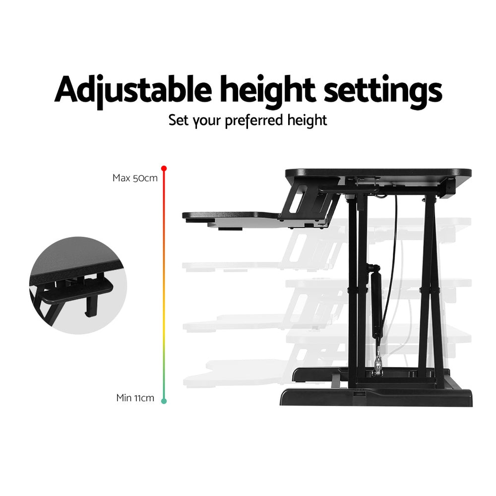 Artiss Standing Desk Riser Height Adjustable Black 80CM - Cosy Abode