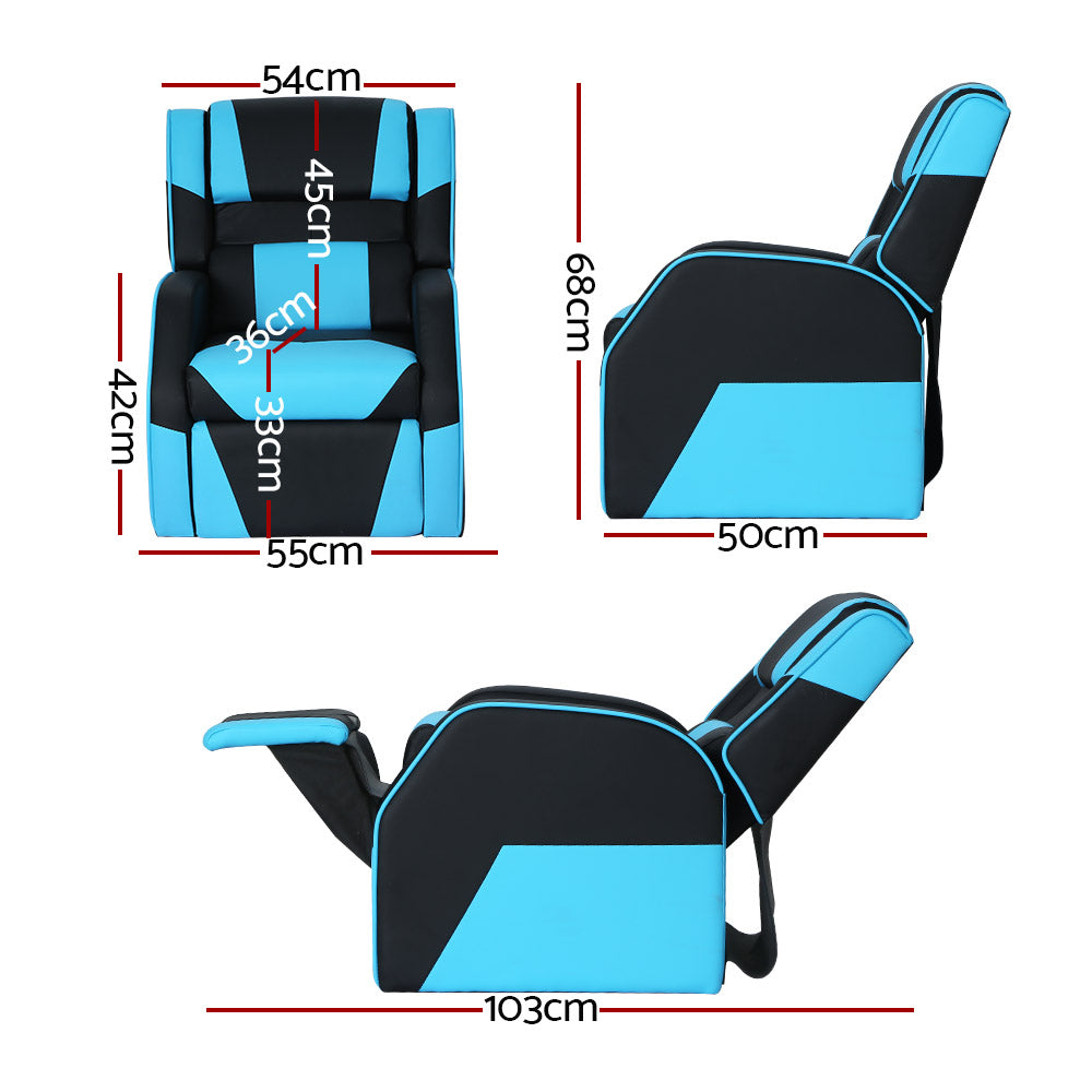 Keezi Kids Recliner Chair PU Leather Gaming Sofa Lounge Couch Children Armchair - Cosy Abode