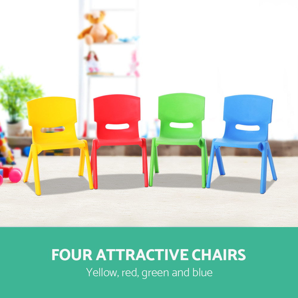 Keezi Kids Chairs Set Plastic Set of 4 Activity Study Chair 50KG - Cosy Abode