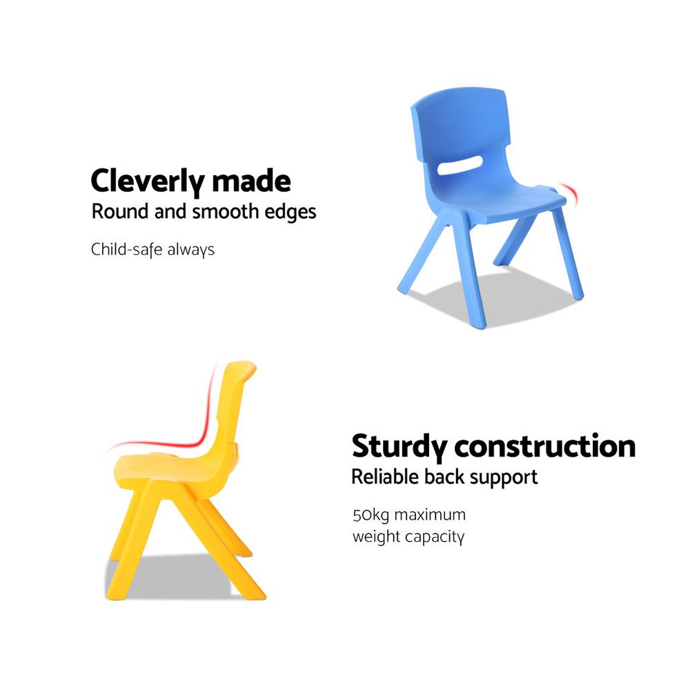 Keezi 5PCS Kids Table and Chairs Set Children Study Desk Furniture Plastic 4 Chairs - Cosy Abode