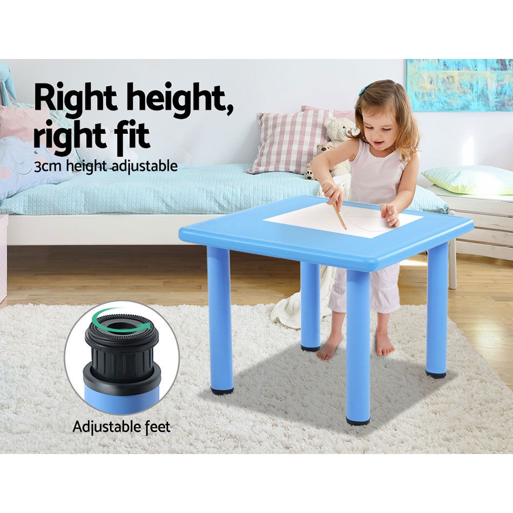 Keezi 5PCS Kids Table and Chairs Set Children Study Desk Furniture Plastic 4 Chairs - Cosy Abode