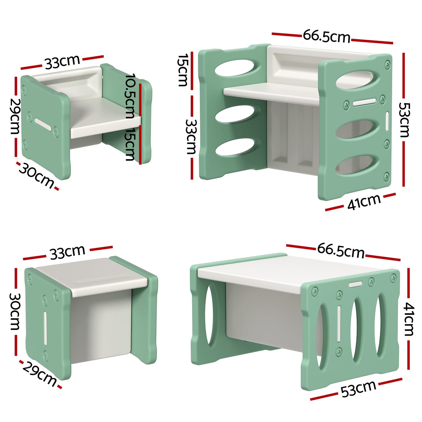 Keezi 3PCS Kids Table and Chairs Set HDPE - Cosy Abode