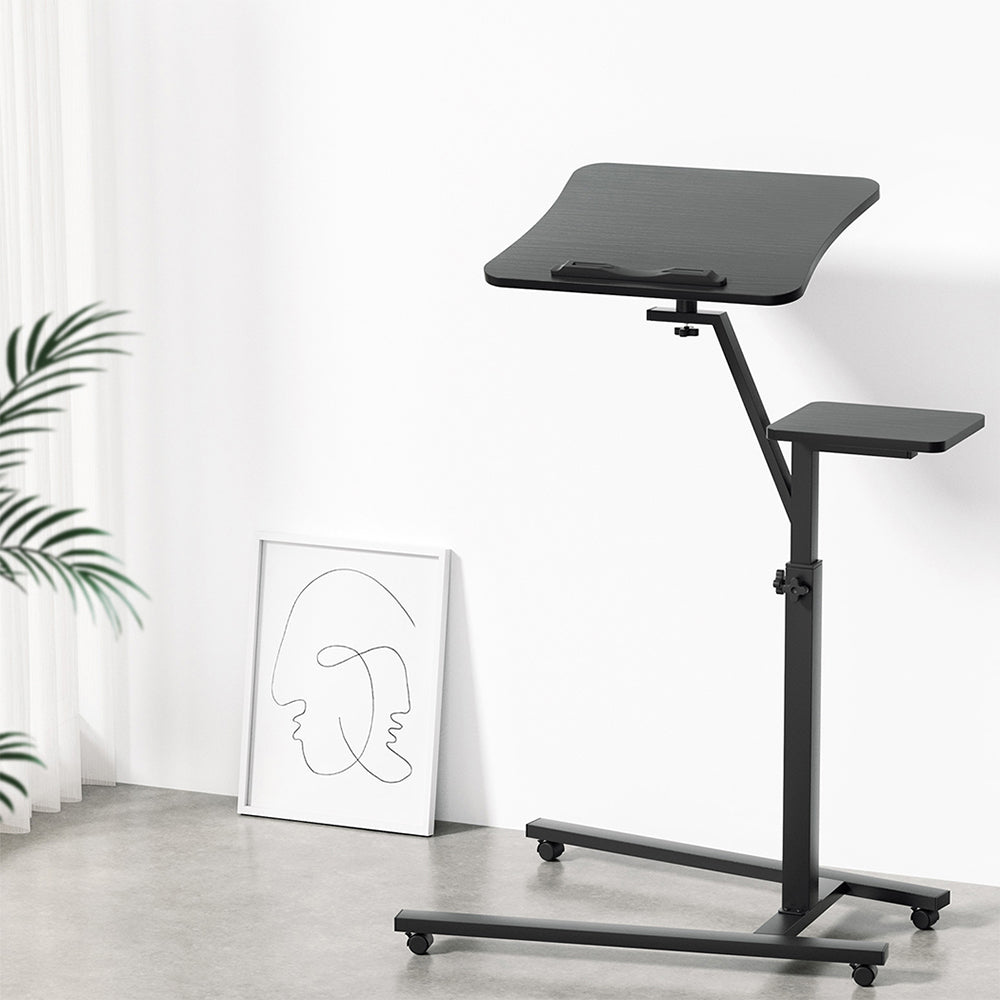 Artiss Laptop Desk Computer Table Height Adjustable Tiltable Mouse Board Black - Cosy Abode