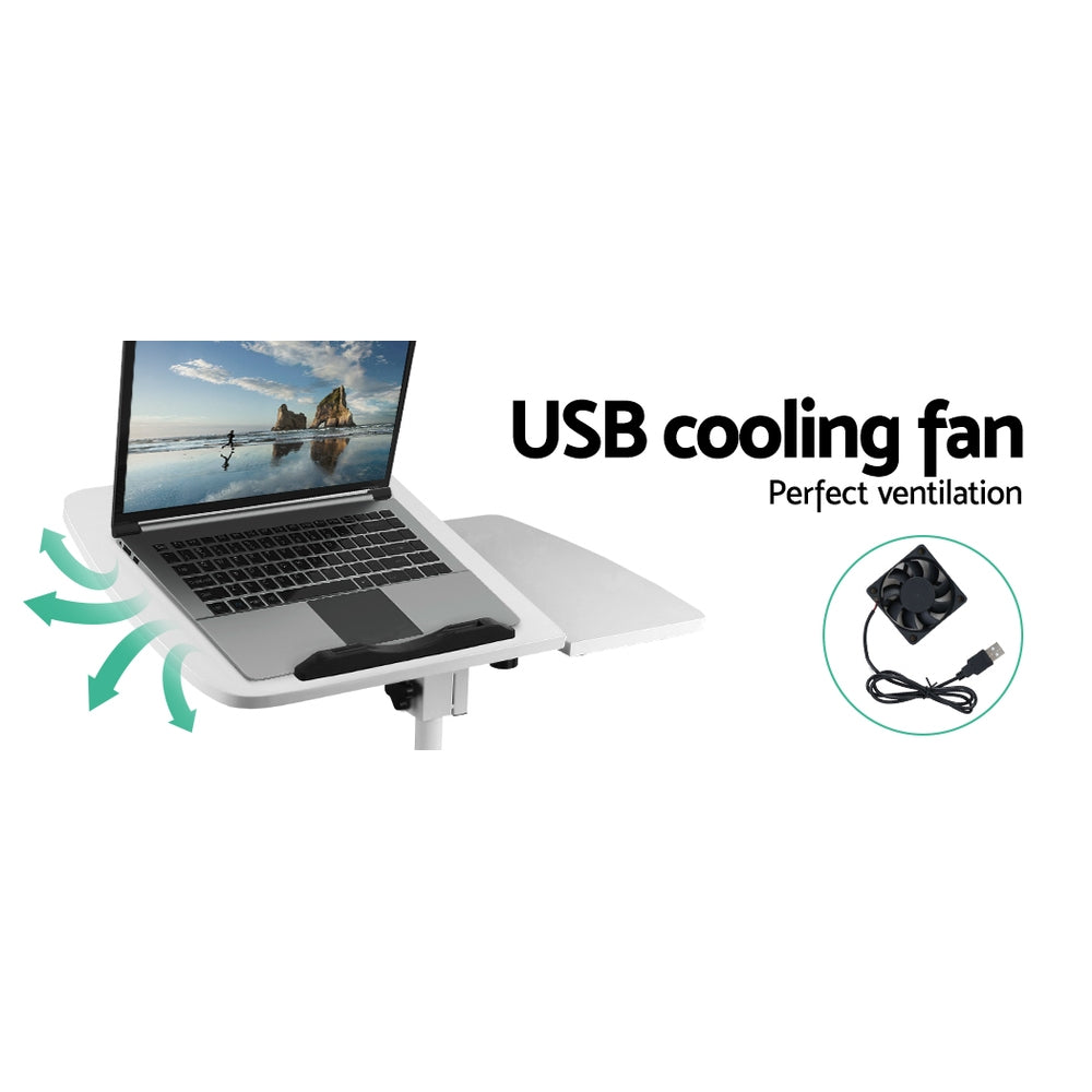 Artiss Laptop Desk Table Fan Cooling White 60CM - Cosy Abode