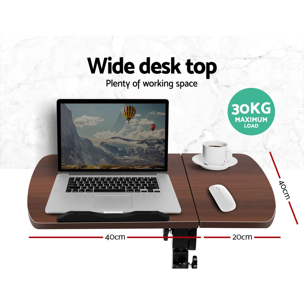 Artiss Laptop Desk Table Fan Cooling Walnut 60CM - Cosy Abode