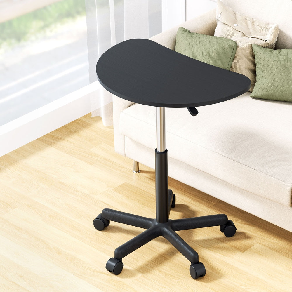 Artiss Laptop Desk Portable Height Adjustable Table Caster Wheels 60CM Black - Cosy Abode