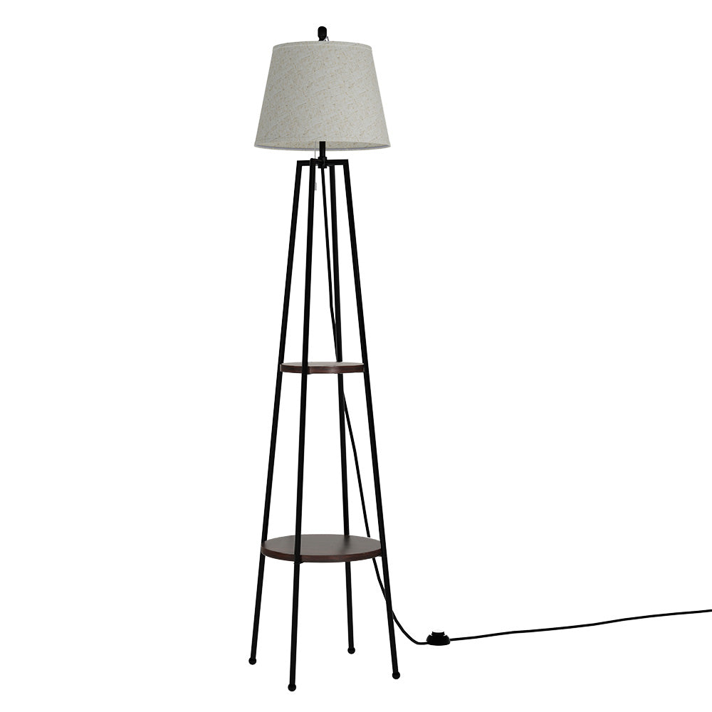 Artiss Floor Lamp 2 Tier Shelf Storage LED Light Stand Home Living Room Upright - Cosy Abode