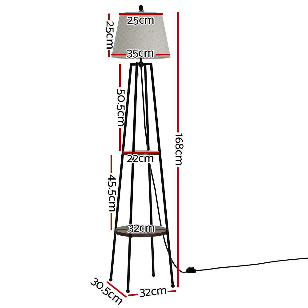 Artiss Floor Lamp 2 Tier Shelf Storage LED Light Stand Home Living Room Upright - Cosy Abode