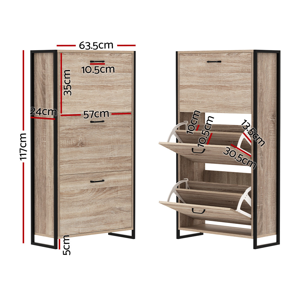 Artiss Shoe Rack Cabinet 24 Pairs Adjustable Shelves Tim - Cosy Abode
