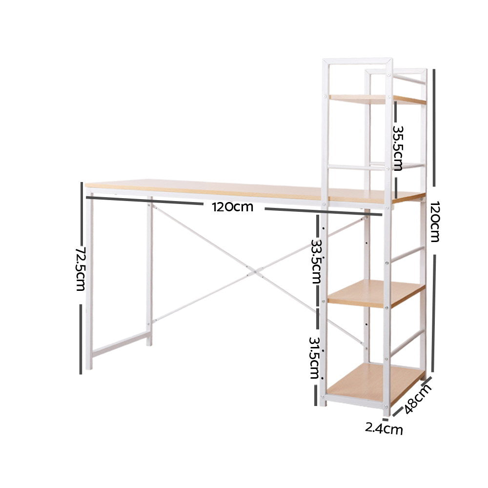 Artiss Computer Desk Shelf Oak 120CM - Cosy Abode
